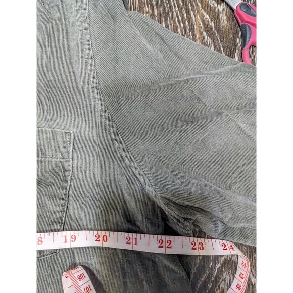 J.Jill Green Corduroy Metal Button Up Shirt Size XL Pocket Collar N64 - Picture 6 of 9